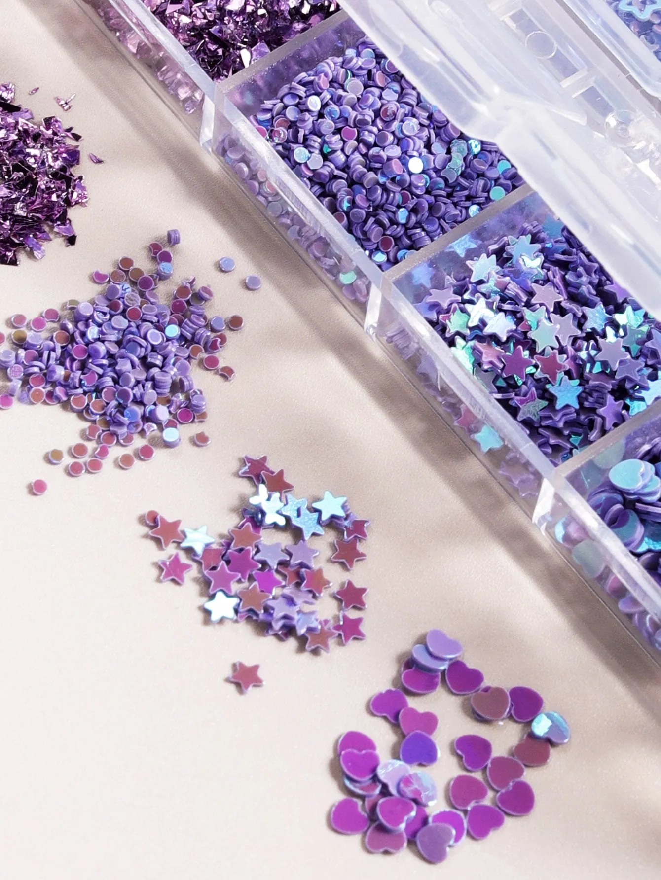 1box Star & Heart Shaped Sequin Nail Art Decoration