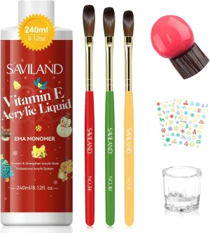 40ml acrylic Liquid Monomer with 3 pcs Acrylic Brushes