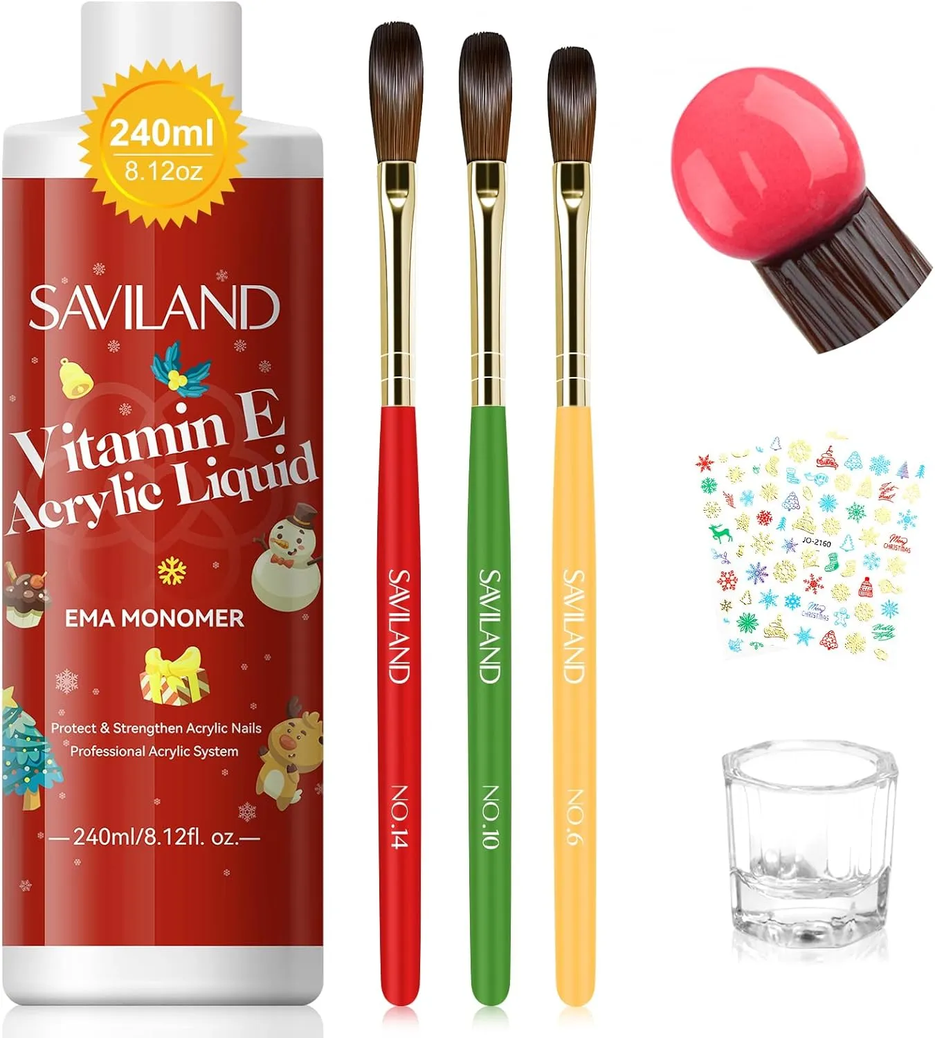 40ml acrylic Liquid Monomer with 3 pcs Acrylic Brushes