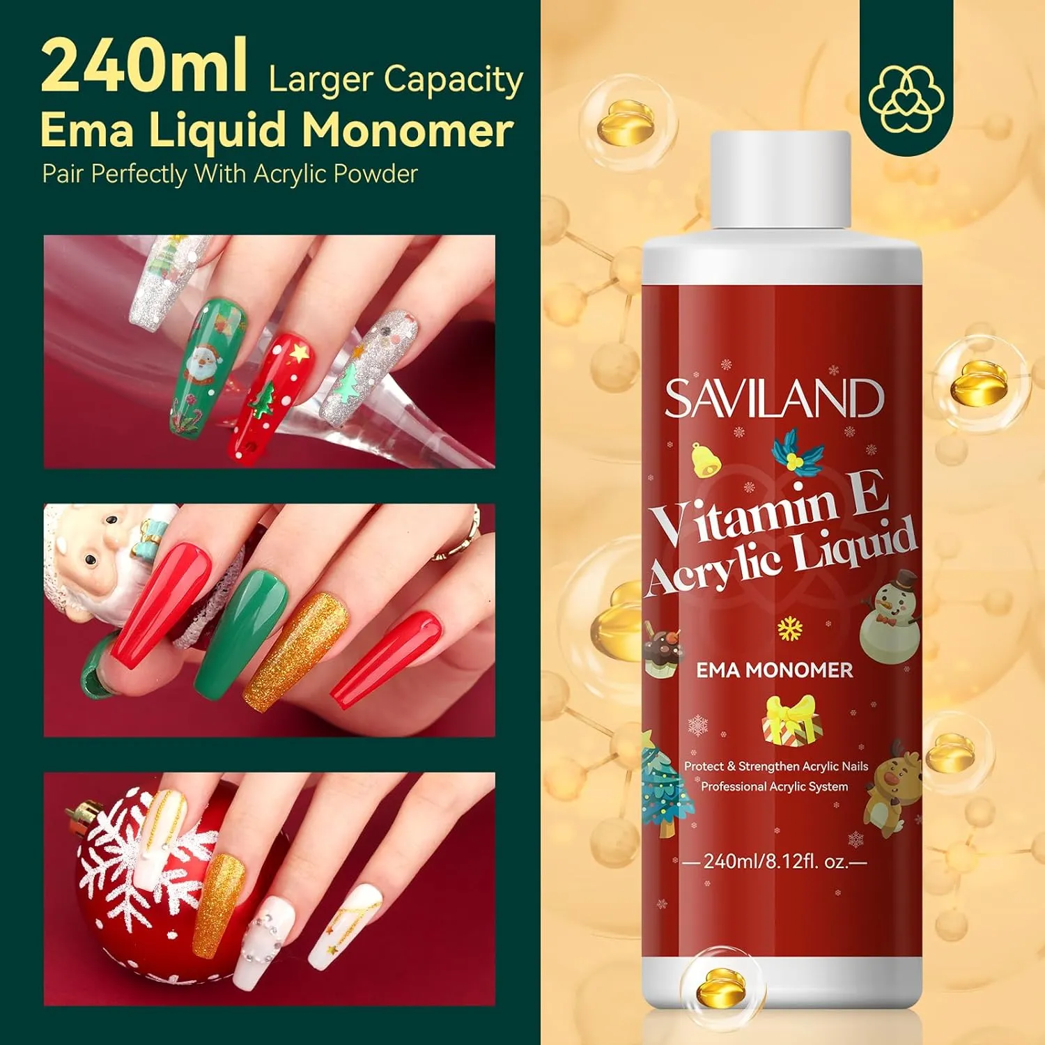 40ml acrylic Liquid Monomer with 3 pcs Acrylic Brushes