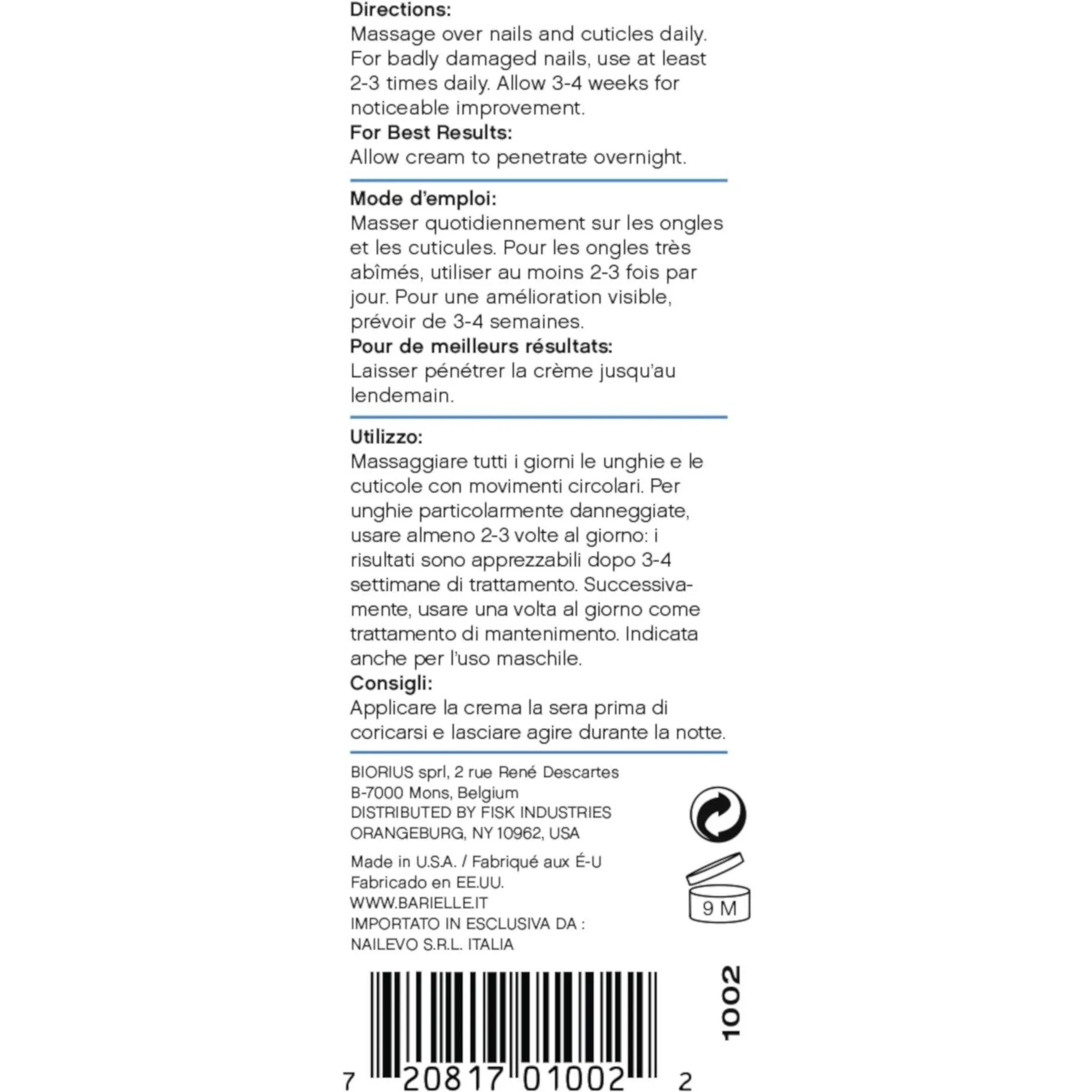 Barielle Nail Strengthener Cream .5 oz.  2-PACK