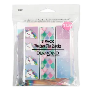 Diamond Cosmetics Pattern Fun Nail Blocks 3Pack
