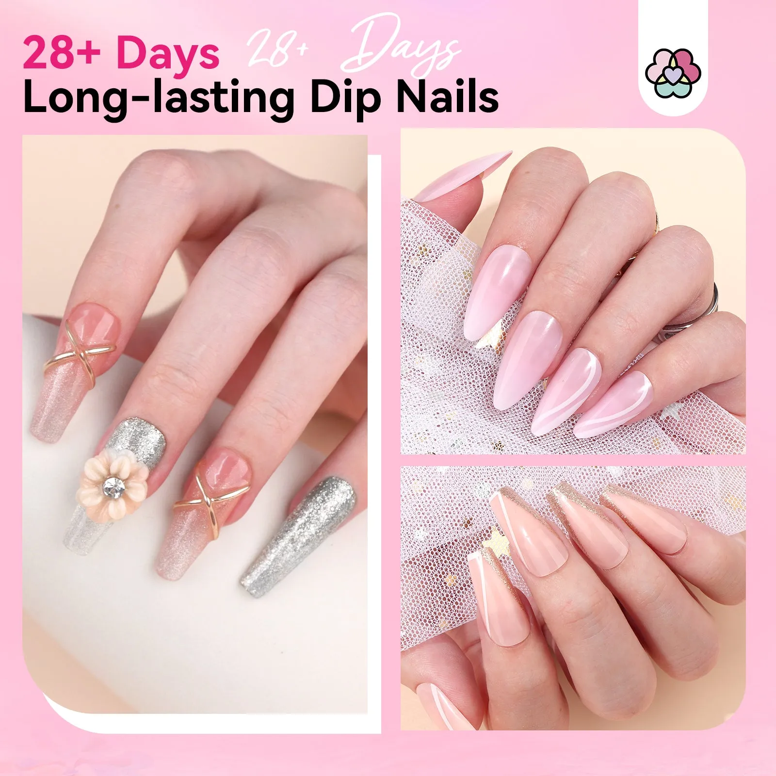 Keratin Dip Powder Nail Kit - 4 Colors Set