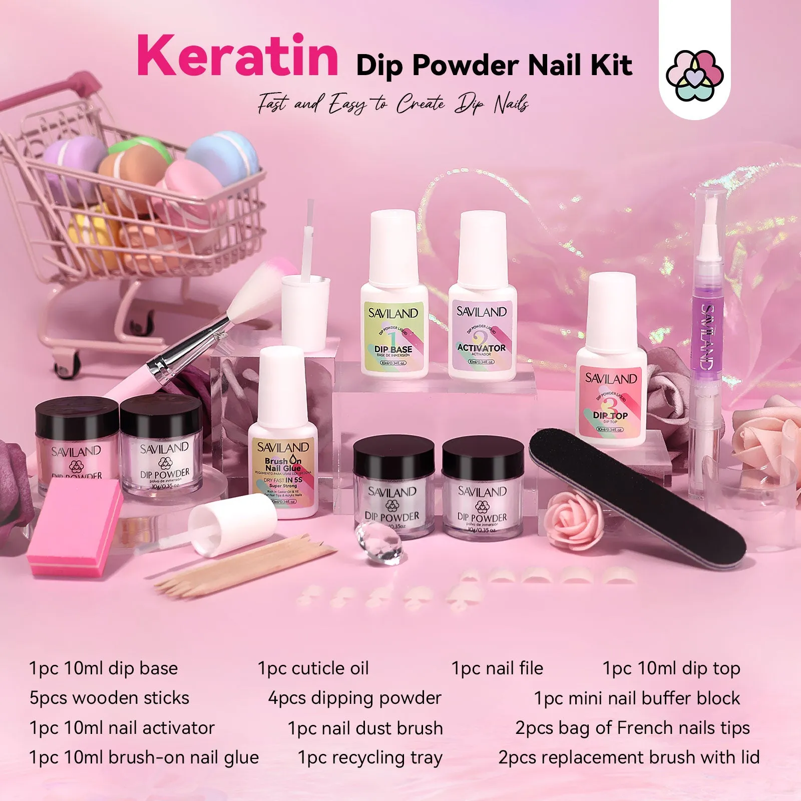 Keratin Dip Powder Nail Kit - 4 Colors Set