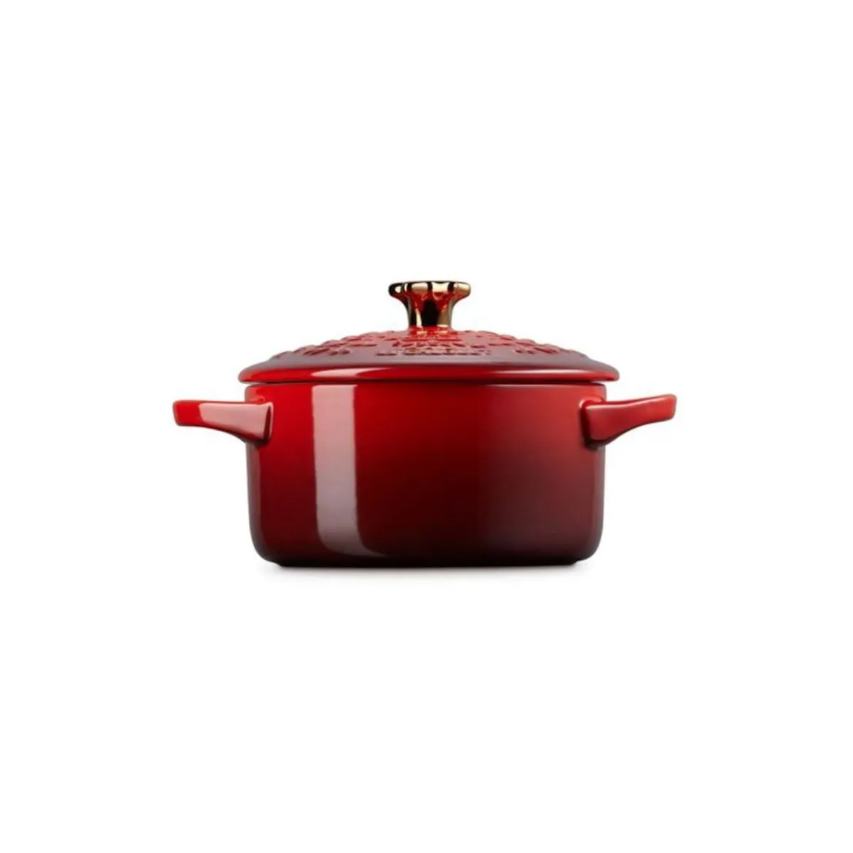 Le Creuset Noël Cherry Red Mini Cocotte - 14cm Premium Stoneware Baking Dish