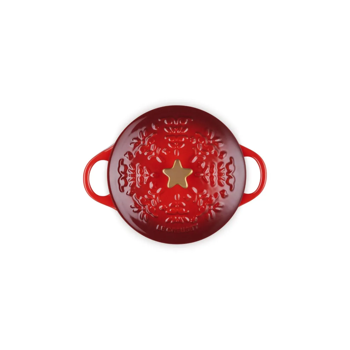 Le Creuset Noël Cherry Red Mini Cocotte - 14cm Premium Stoneware Baking Dish