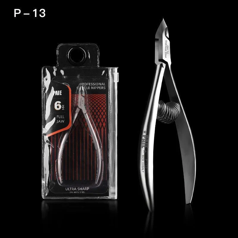 Manicurist Use Manicure Implement Cuticle Nipper Professional Exfoliating Repair Barbed Sharp Knife Edge Double Fork Dead Skin Clipper P-13