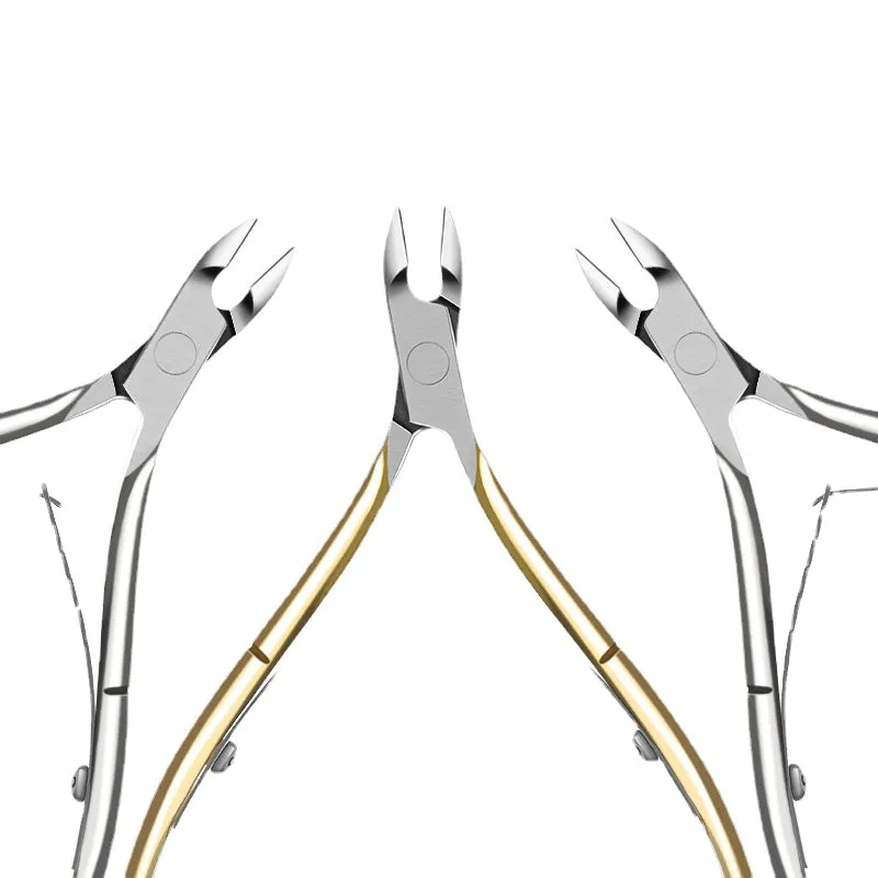 Nail Art Cuticle Nipper Exfoliating Barbed Fingernail Clipper Scissors Gold Silver Stainless Steel Manicure Implement