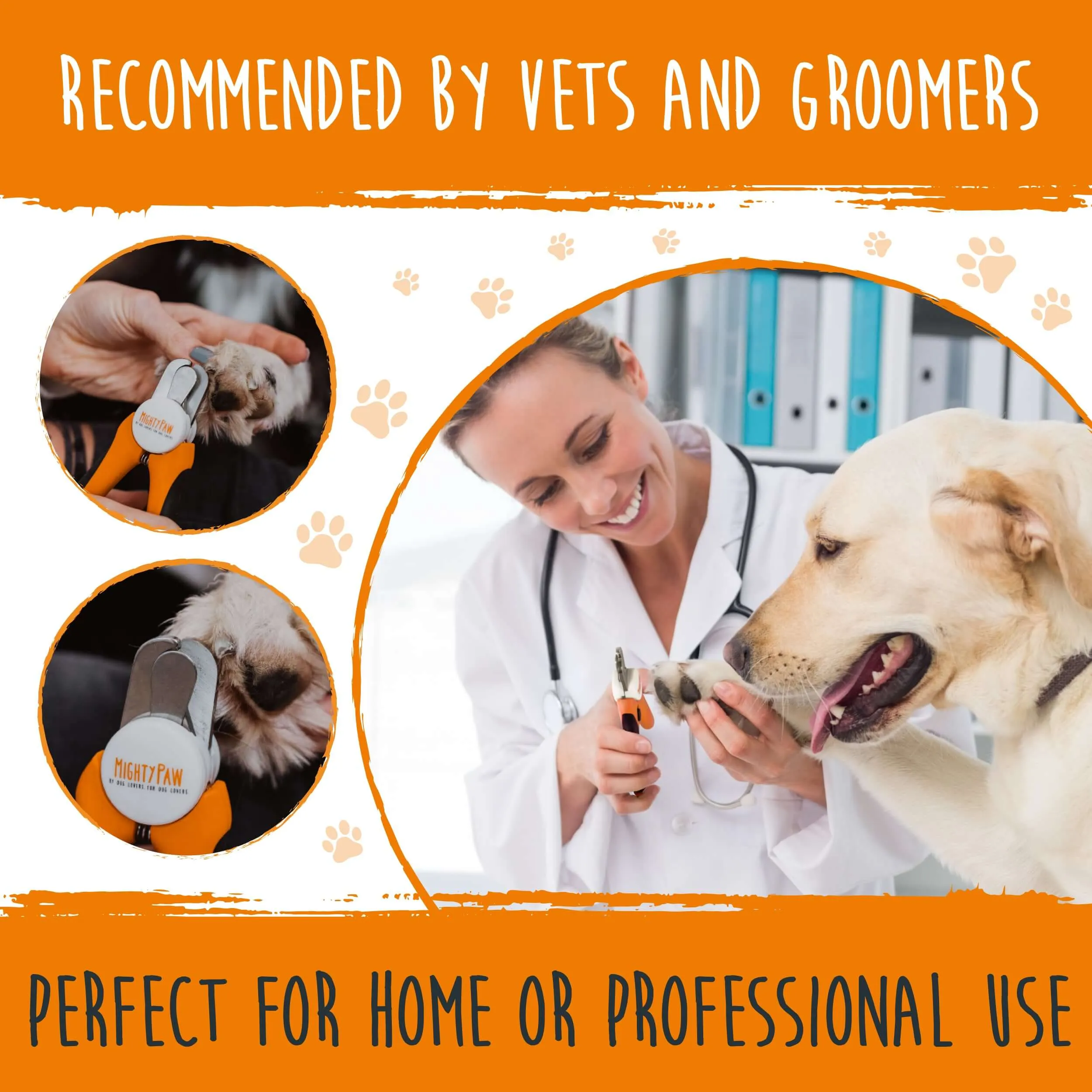 Professional Mighty Paw Dog Nail Clippers with Safety Guard & Locking Switch