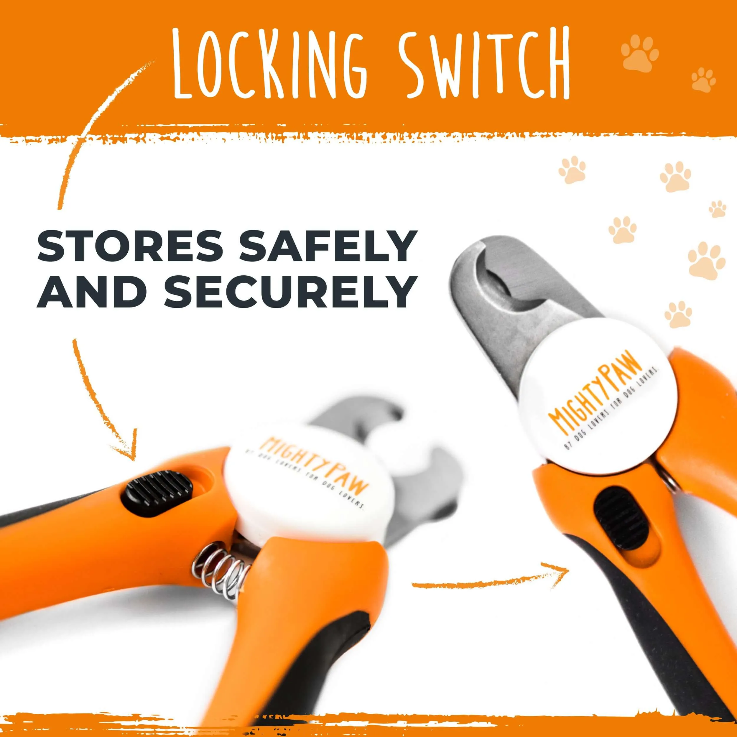 Professional Mighty Paw Dog Nail Clippers with Safety Guard & Locking Switch