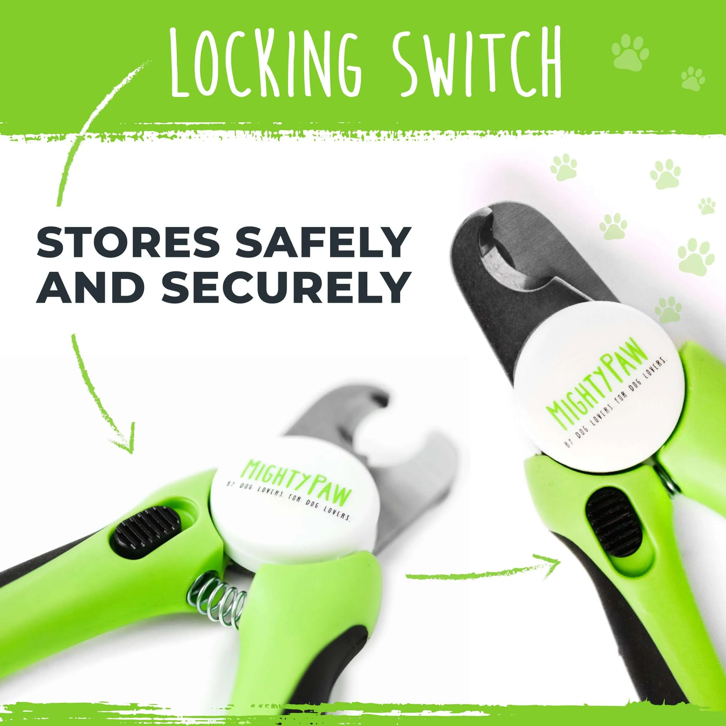 Professional Mighty Paw Dog Nail Clippers with Safety Guard & Locking Switch