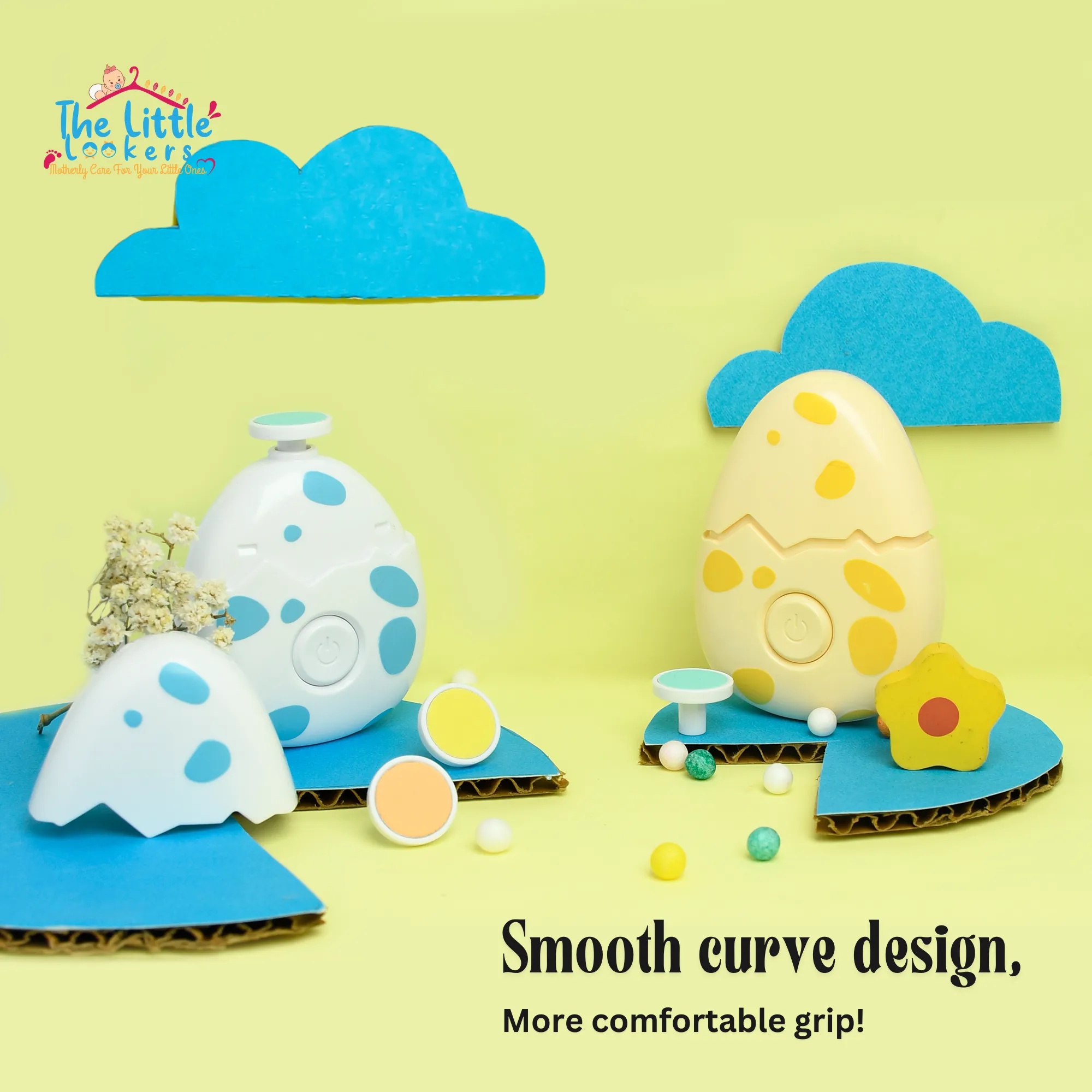 THE LITTLE LOOKERS Electric Baby Nail Trimmer I Newborn Nail Clipper with 3 Interchangeable Grinding Heads